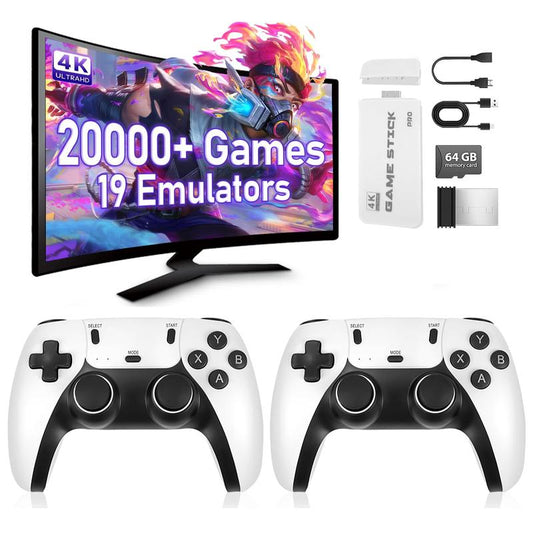 Retro Game Console 2025 – 20,000+ Built-in Games, 4K HDMI, Dual Controllers Plug & Play