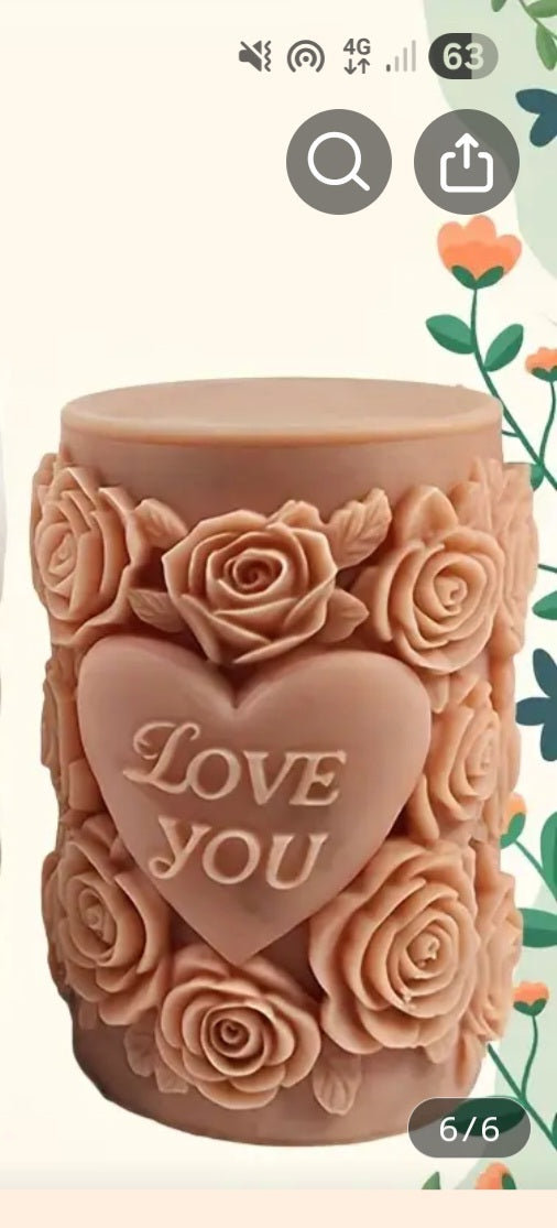 Love You Rose Candle