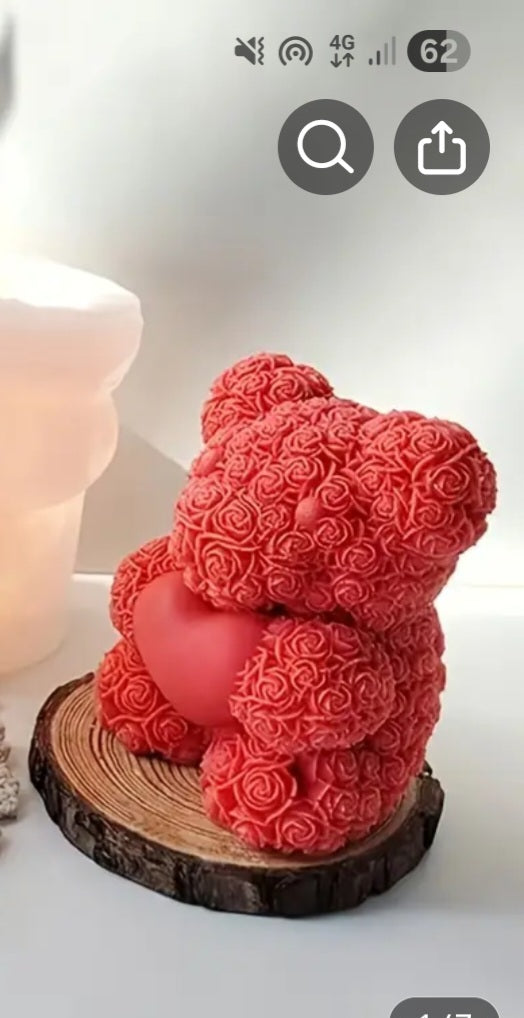 Teddy Rose Candle